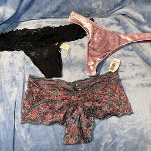 NWT Victoria’s Secret Pink Just Sexy bundle of 3 New medium undies